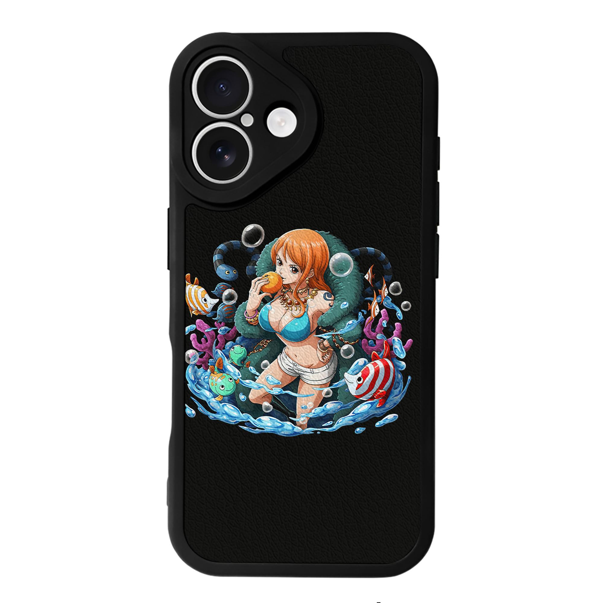 （画像用） ワンピース ナミ ONE PIECE Nami 【iPhone 16シリーズ対応】シリコンスマホケース（レザー調） 材質：シリコン